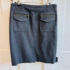 J. Crew Wool Dark Grey Pencil Skirt Front Pockets Size 4​​​​
